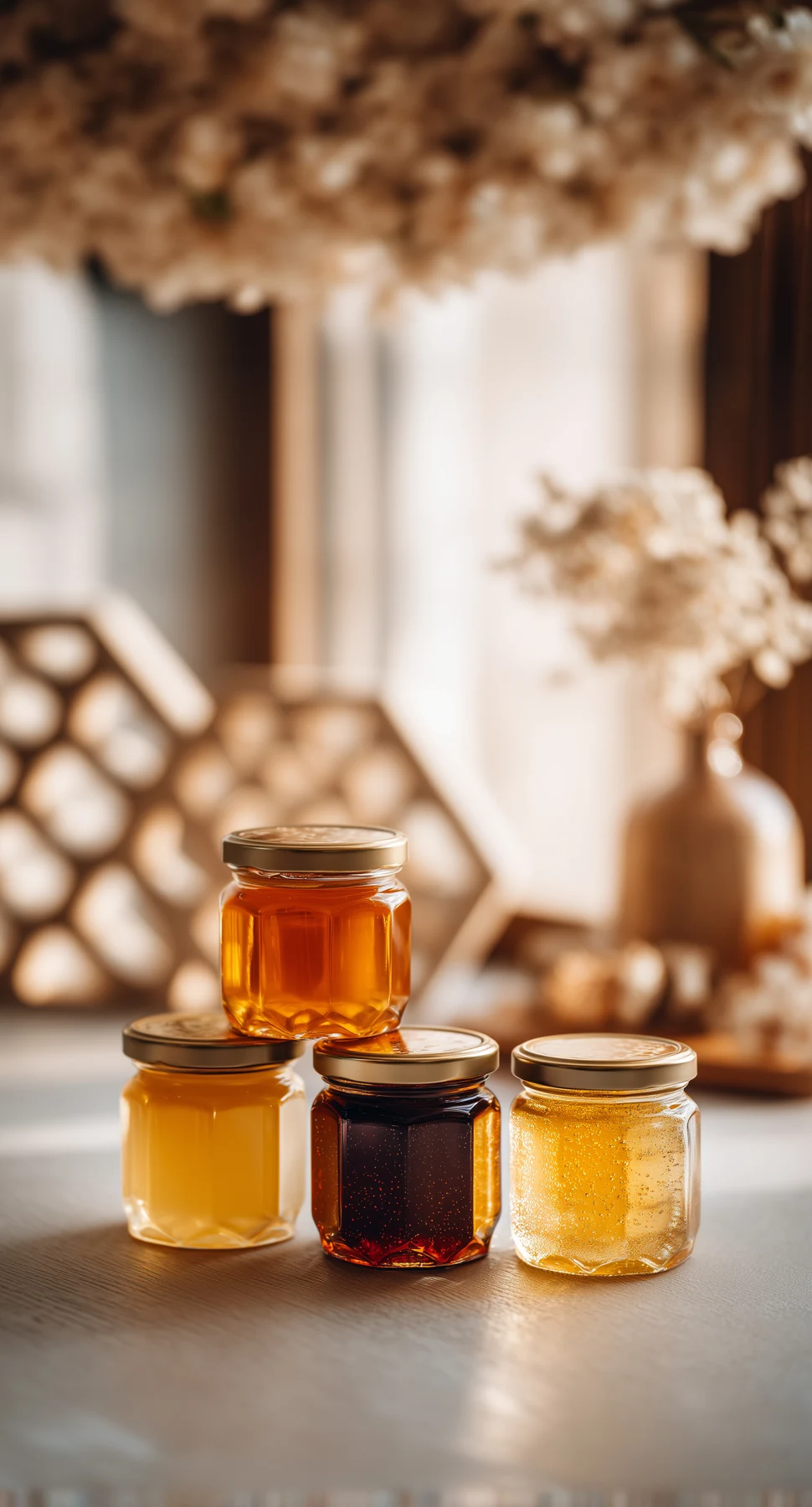 Drie potjes honing als cadeau-inspiratie